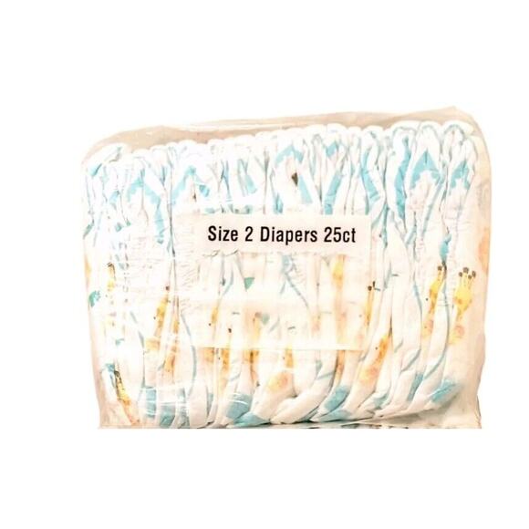 ZOO ANIMALS 25 Count Baby Disposable Diapers Size 2 ADORABLE Panda Giraffe Lion - Picture 6 of 11